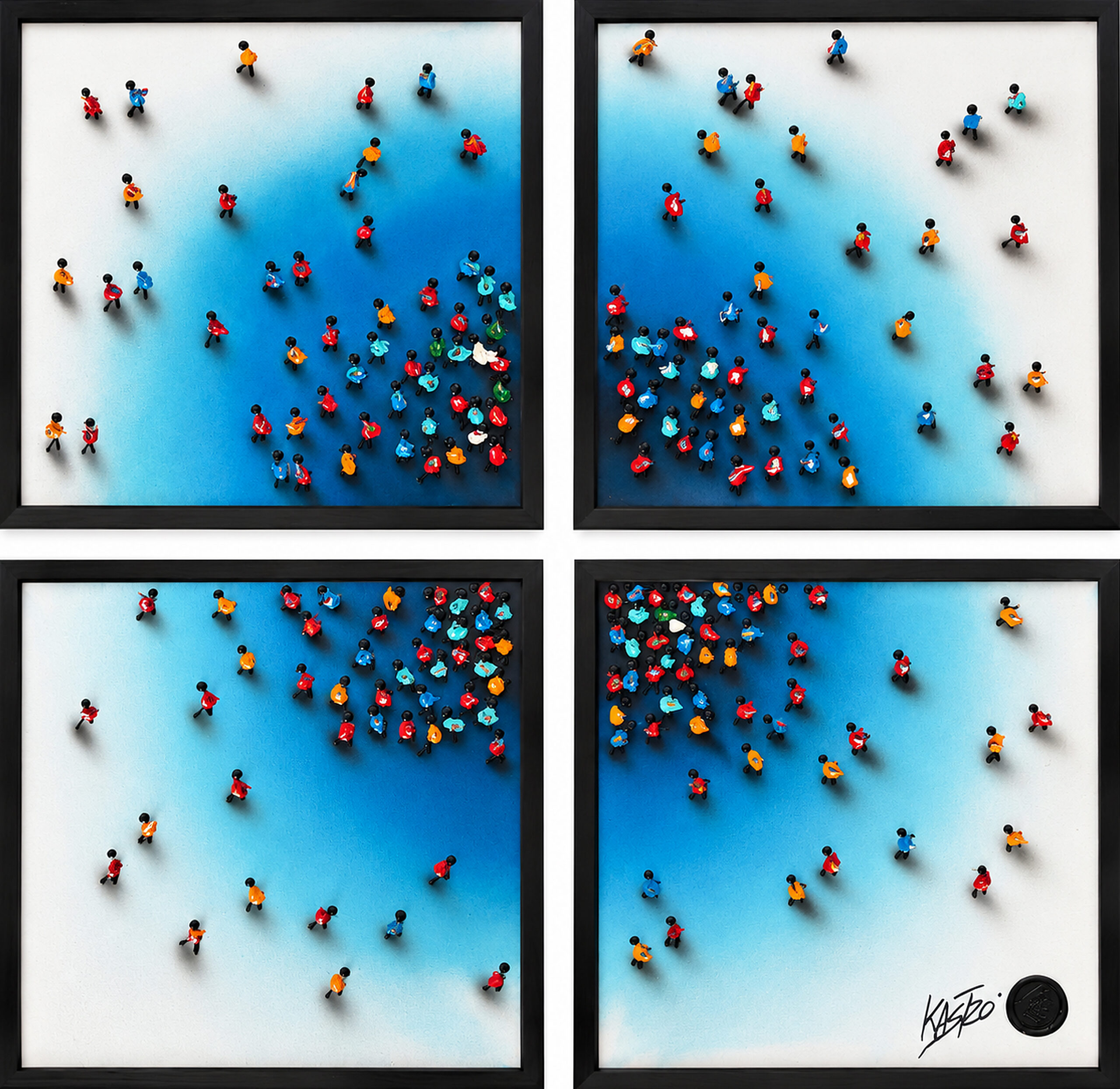 Kriatures Brillo azul (Cuadriptico) — obra original de la colección Kriatures Klasicos